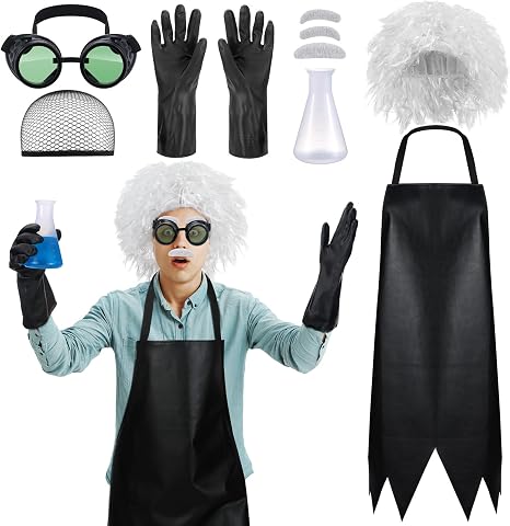 Jiuguva 8-Piece Mad Scientist Costume Set