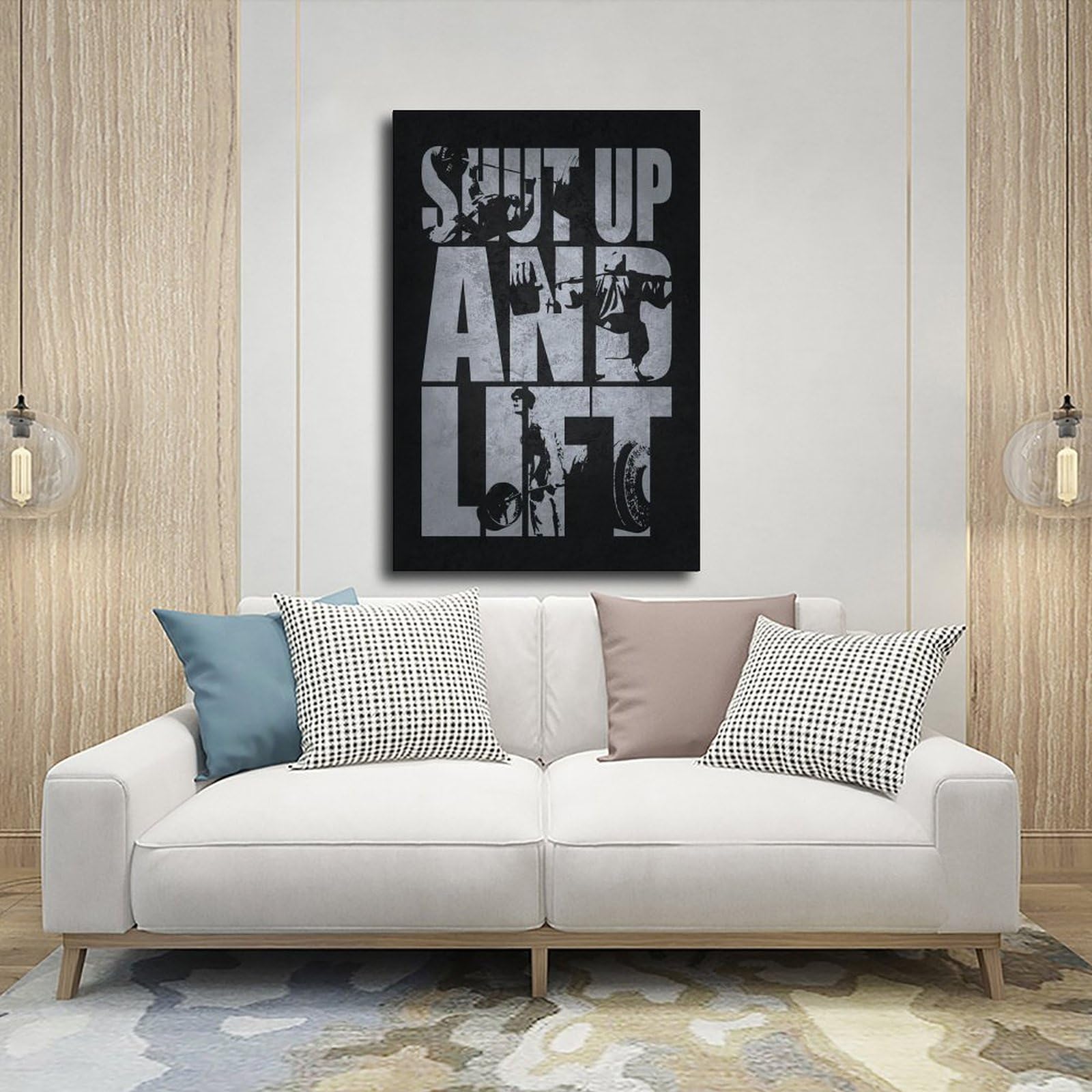 Póster motivacional para pared con texto "Shut Up And Lift" (60 x 90 cm)