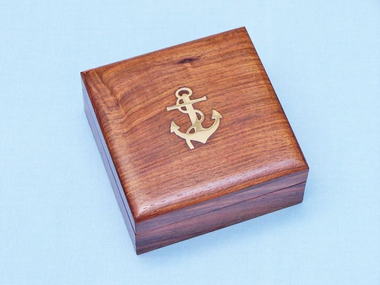 Hampton Nautical CO-0653 - TIT Solid Brass Rms Titanic Compass 4 Inch with Rosewood Box - Nautical Decor - Nautical Home Decoration