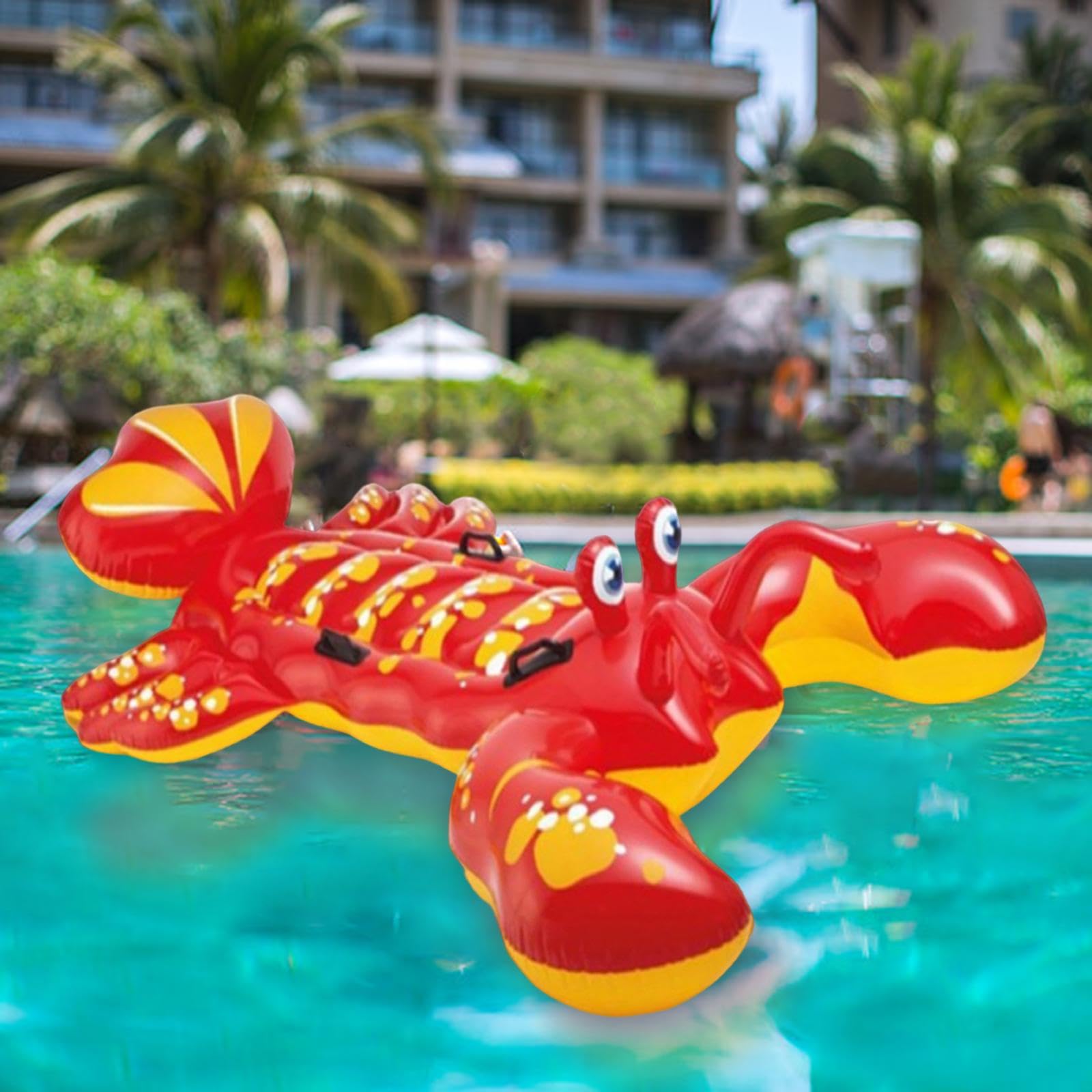 Pool Schwimmring Aufblasbares Schwimmreifen Schwimmring Spielzeug Lounge aus PVC für Kinder Erwachsene für Garten Badesee Strandaufenthalt, Hummer 213x137cm