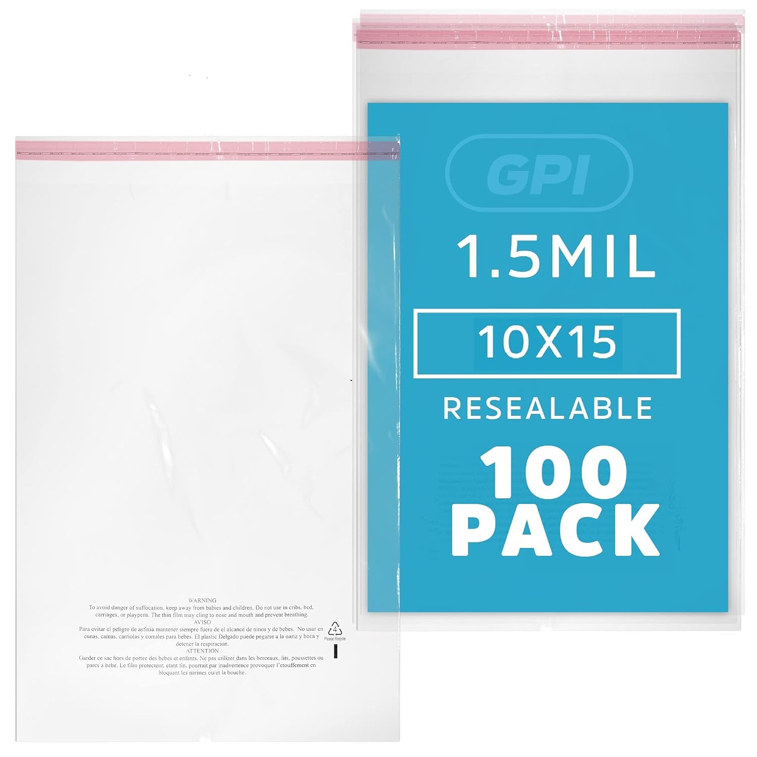 Unbranded Bag Self Seal Bubble Cushioning Wraps 10x13 Inch Clear Self Seal Bags With Suffocation Warning - 1.5 Mil Poly Bags (100 Bags?) Clear 9 In Reclosable & Zipper Bags - Foto 8