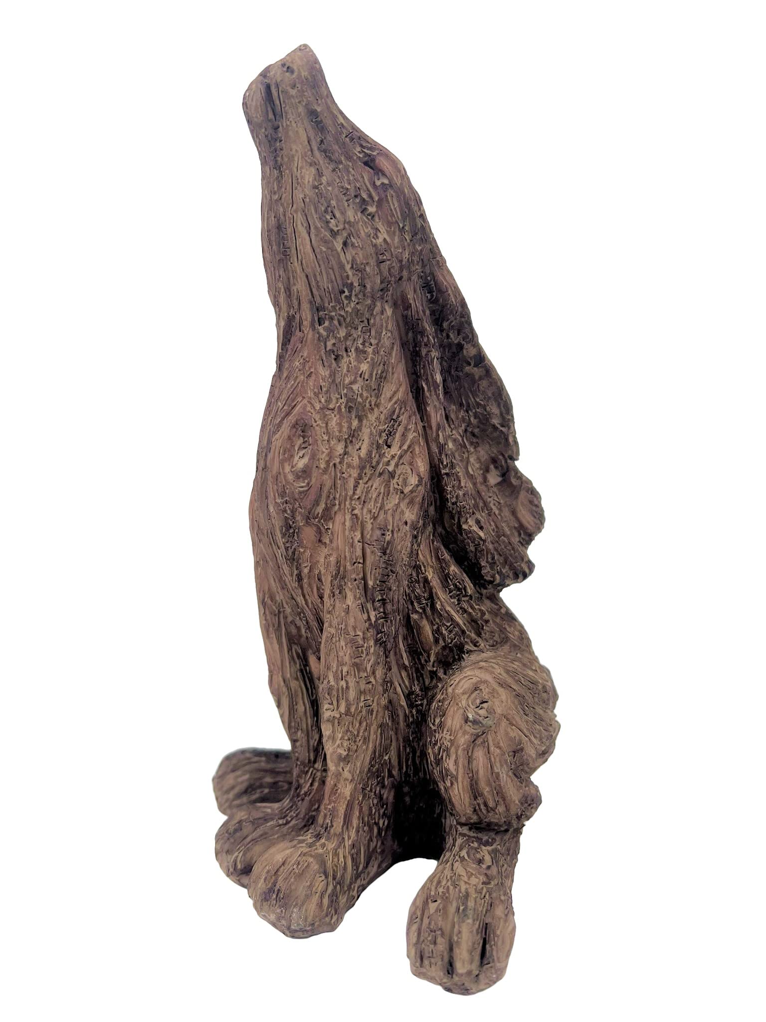 HH Home Hut Garden Ornaments Outdoor Sculpture Hare Rustic Wood Effect - Weatherproof and Waterproof Eye - Catching Rabbit Driftwood Animal Lawn Statue Outdoor Indoor Decor 21cm High