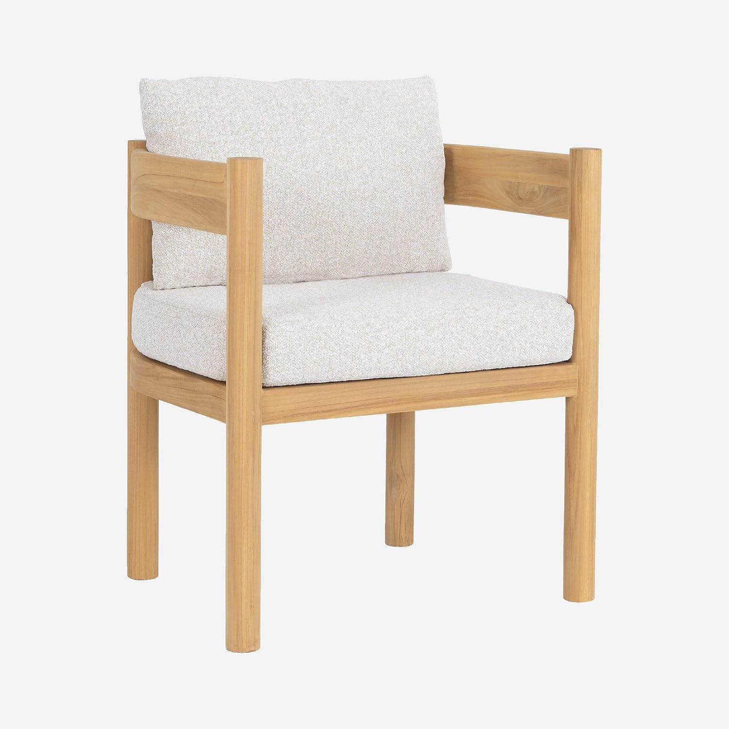 Chaise de Jardin en Tissu Déperlant et Bois de Teck Habitat Figari
