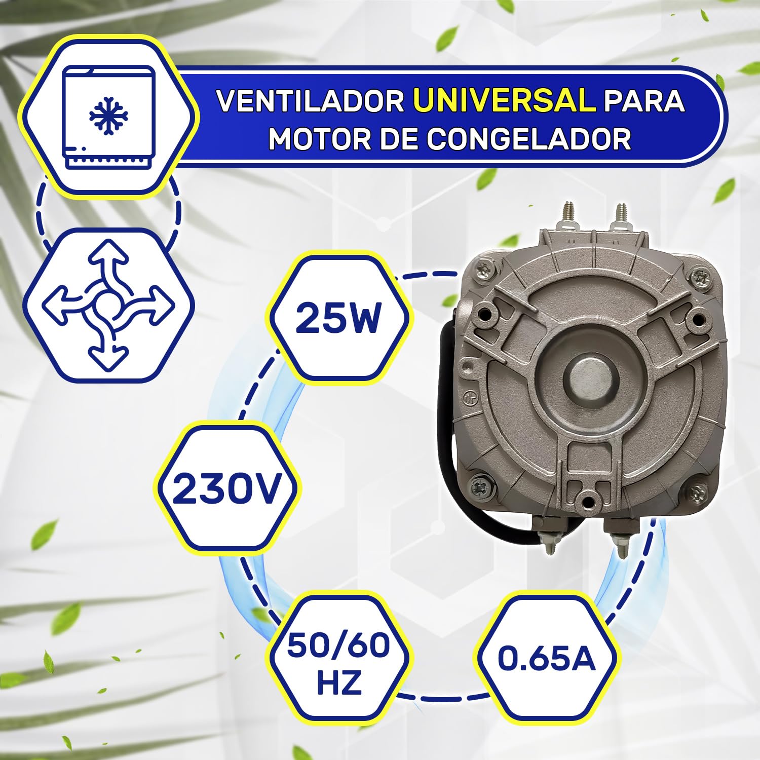 Motoventilador Universal 25W 230V para Congelador y Frigorífico - Garantía de 10 Años - MONTERAL