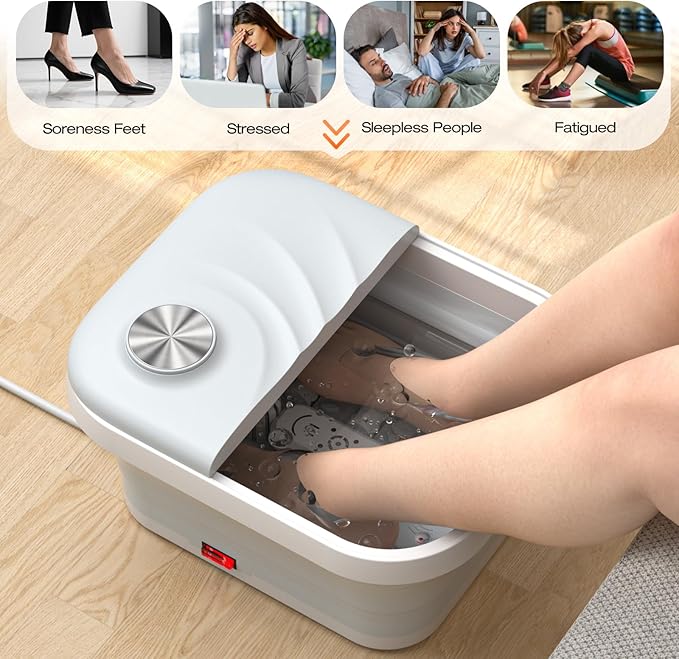 Spa de Pies Plegable con Calor, Burbujas y Rodillos Shiatsu miniatura 6