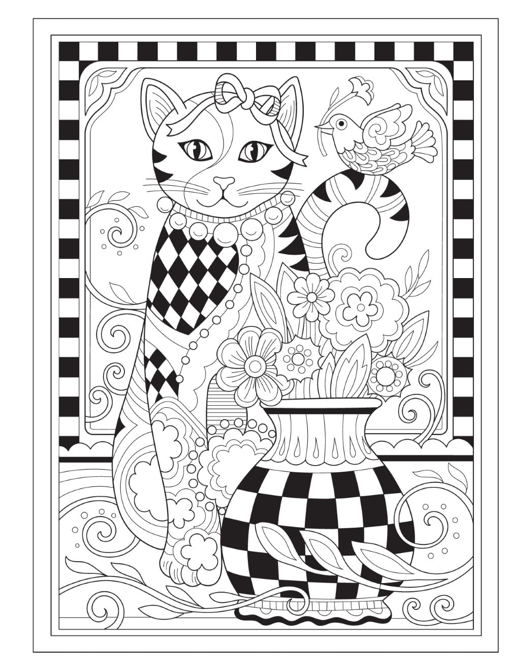 Creative Haven Country Cats & City Kitties Coloring Book (Adult Coloring Books: Pets) image 4