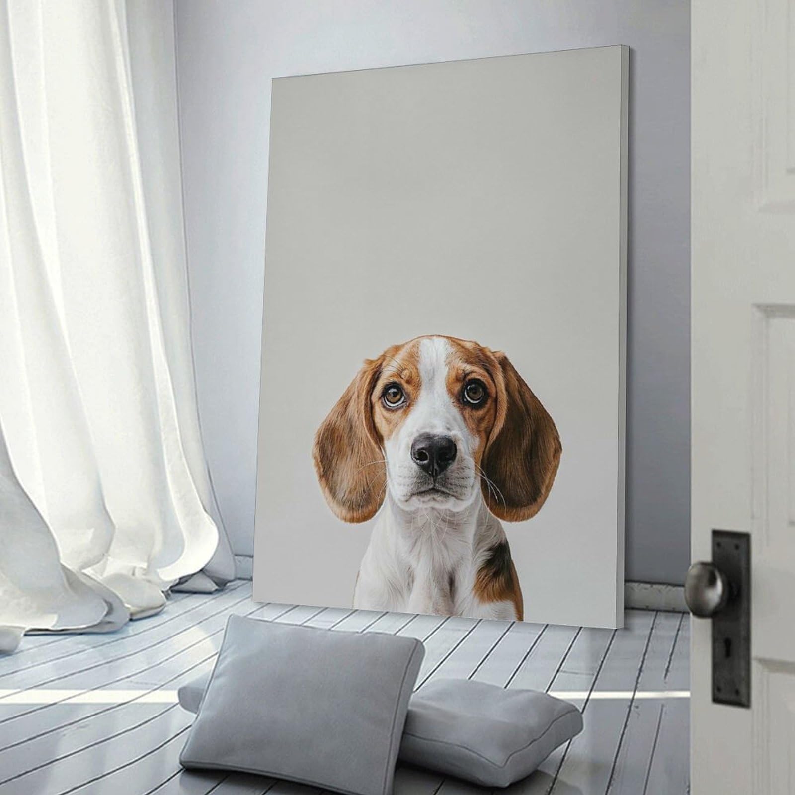 Junmoney Home Decor Wall Art Cute Baby Beagle Dog, 24x36inch(60x90cm), for New Homes, Bedrooms Or Workspaces, Home Decor Gift with Stylish Appeal