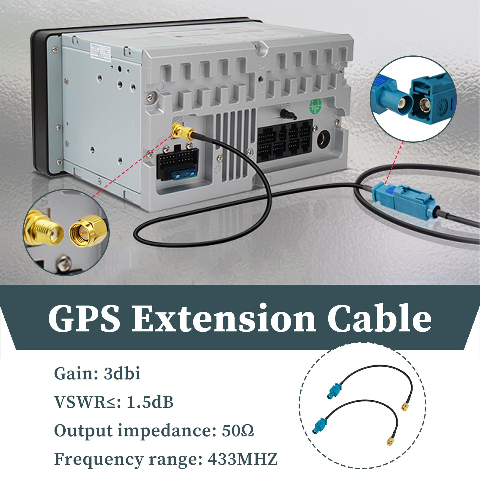 2 sztuki Fakra Z męski na SMA męski adapter anteny samochodowej 15 cm do nawigacji GPS, radia FM Am, Sirius XM, radio cyfrowe Dab, telematyka 4G LTE, złącze koncentryczne RG174, moduł Bluetooth
