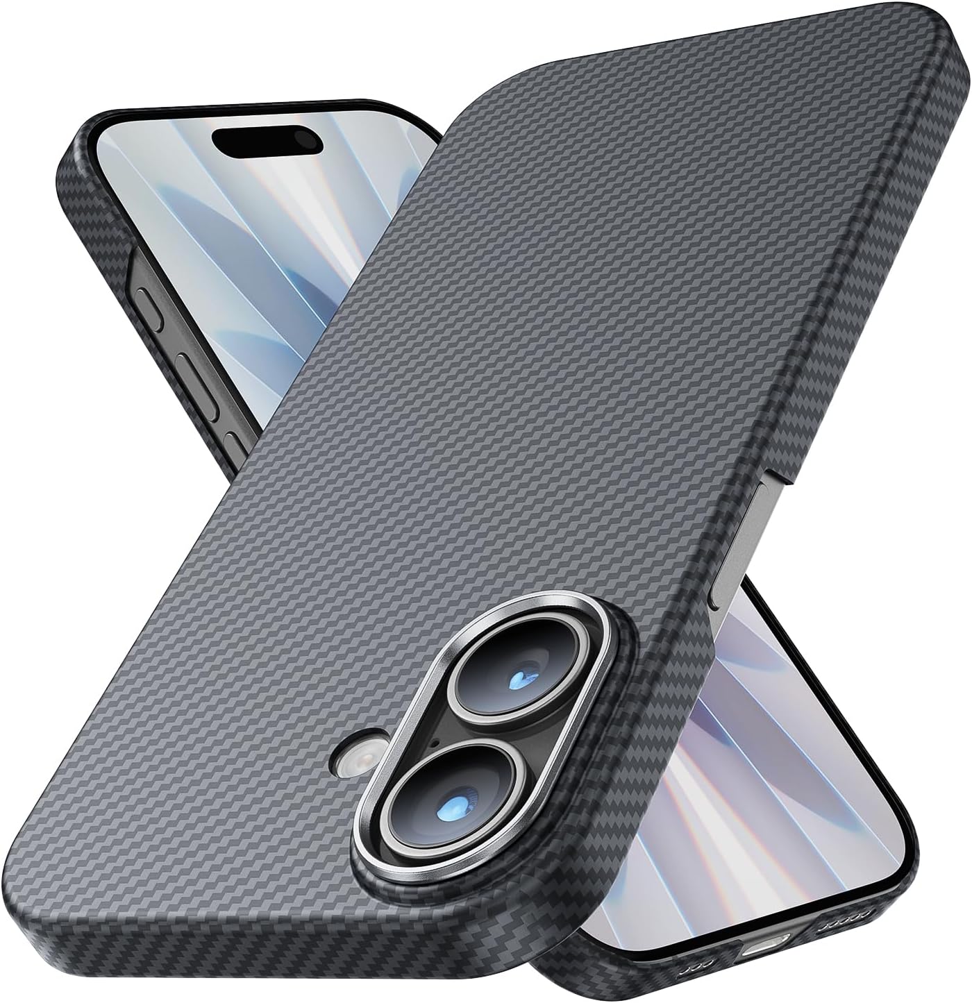 Carbon Fiber Case for iPhone 17, Ultra Slim 600D Aramid Fiber Case with Military Grade Drop Protection, Thin Woven Phone Case with Magnet, Compatible with MagSafe
