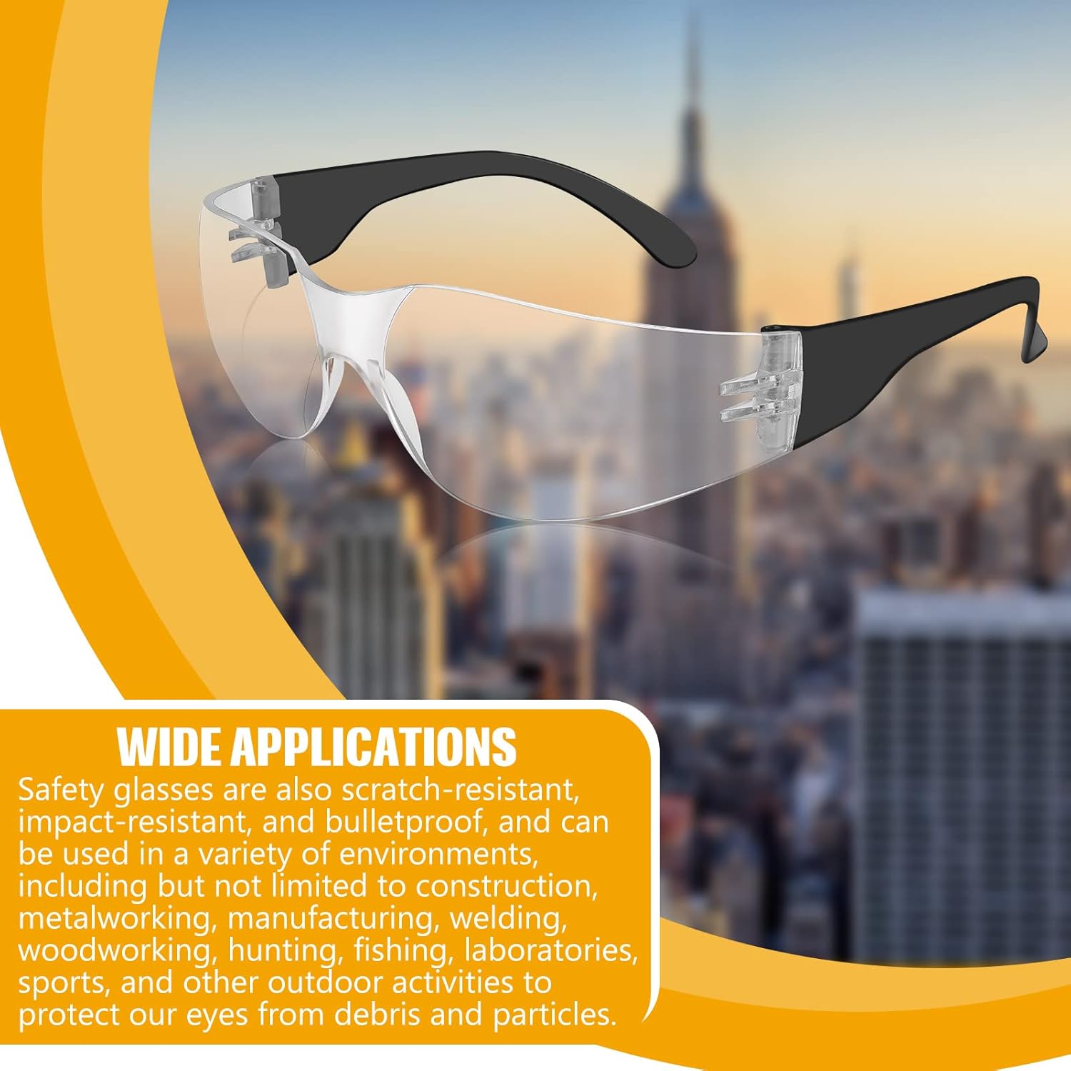 Youyole 84 Pairs Safety Glasses for Men and Women Protective Glasses Bulk Protective PC Lens Unisex Clear Anti Scratch Eyewear Safety Goggle 7 Colors