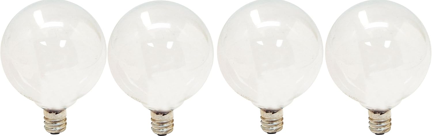 GE Lighting Globe Light Bulbs (40 Watt), 290 Lumen, Candelabra Light Bulb Base, Soft White, 4-Pack Vanity Light Bulbs (47630)