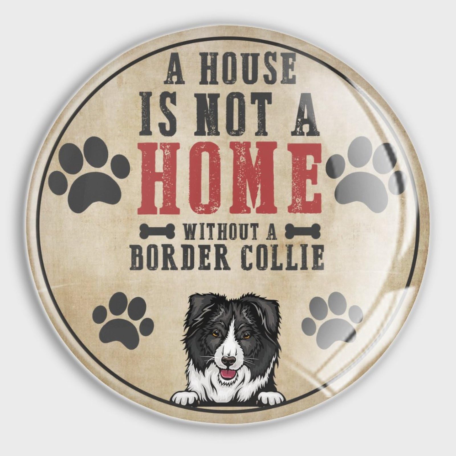 Aimants de réfrigérateur en verre Border Collie haute finition pour tableau