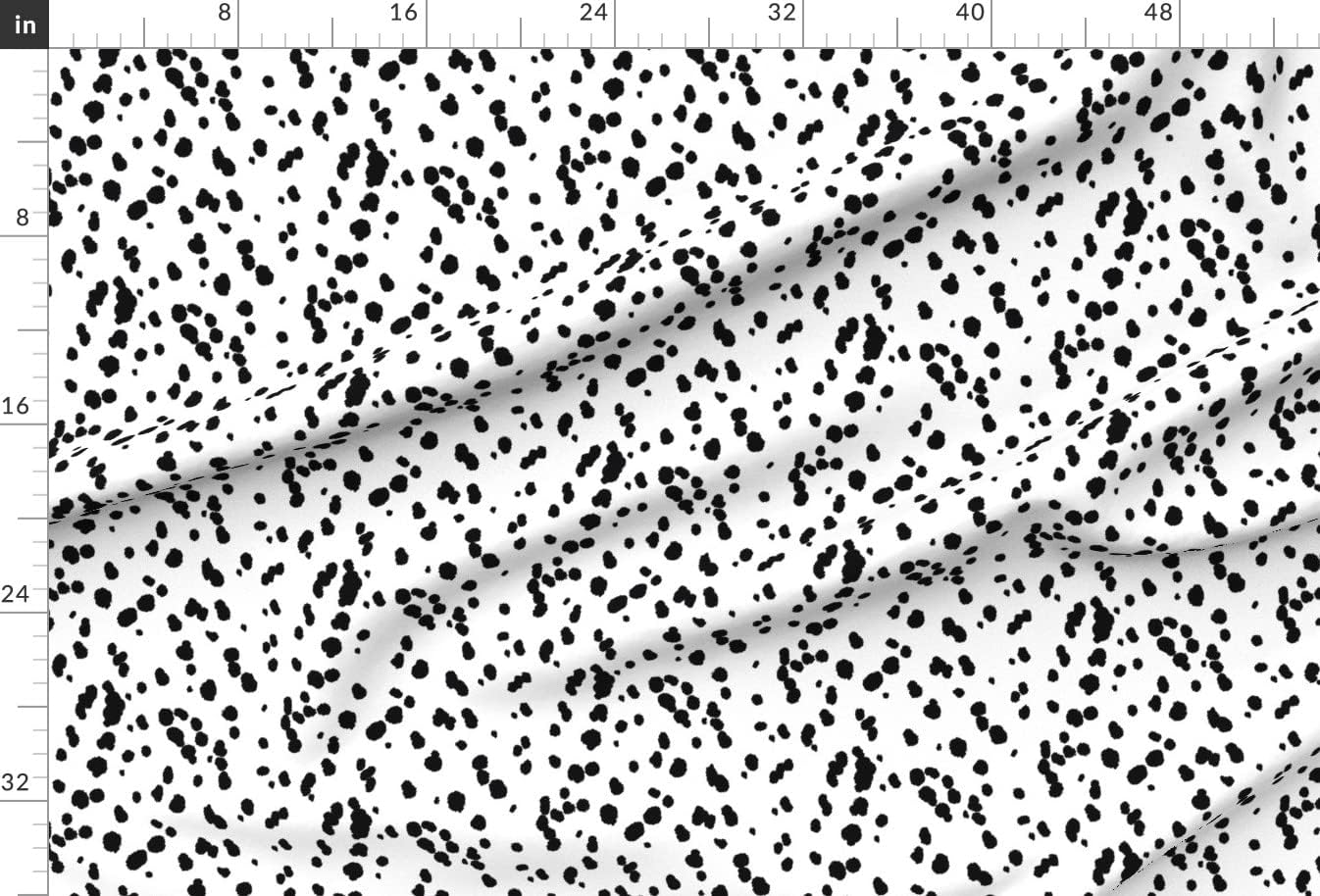 Spoonflower Fabric - Animal Print, Dog, Dalmatian, Spots, Black White, Puppy, Dots Printed on Upholstery Velvet Fabric Fat Quarter - Upholstery Home Decor Bottomweight Apparel