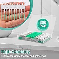 Vista 5 de 200 púas de hilo dental, cepillos interdentales de doble uso, palillos de dientes de cabeza de cepillo de silicona suave, púas de dientes para Azul