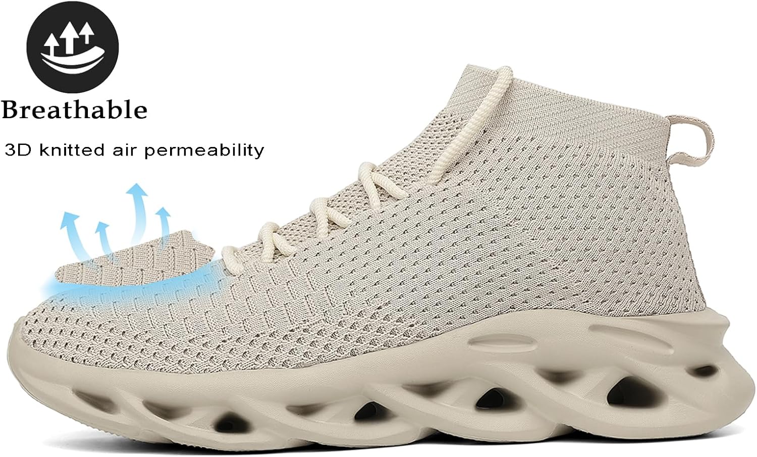 Men’s Fashion Walking Shoes Lightweight Breathable Sneakers – Mesh Knit Sock Sneakers for Gym, Casual, Running, Workout, Slip-On Sport Shoes - Image 3