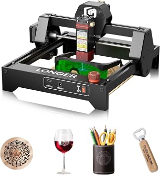 LONGER Ray5 mini Laser Engraver, 32-Bit High-Speed 12000mm/min, 0.04mm Compressed Spot, WiFi APP Control, 130140mm Engraving Area, Eye Protection, for Wood, Acrylic, Paper 3.5W