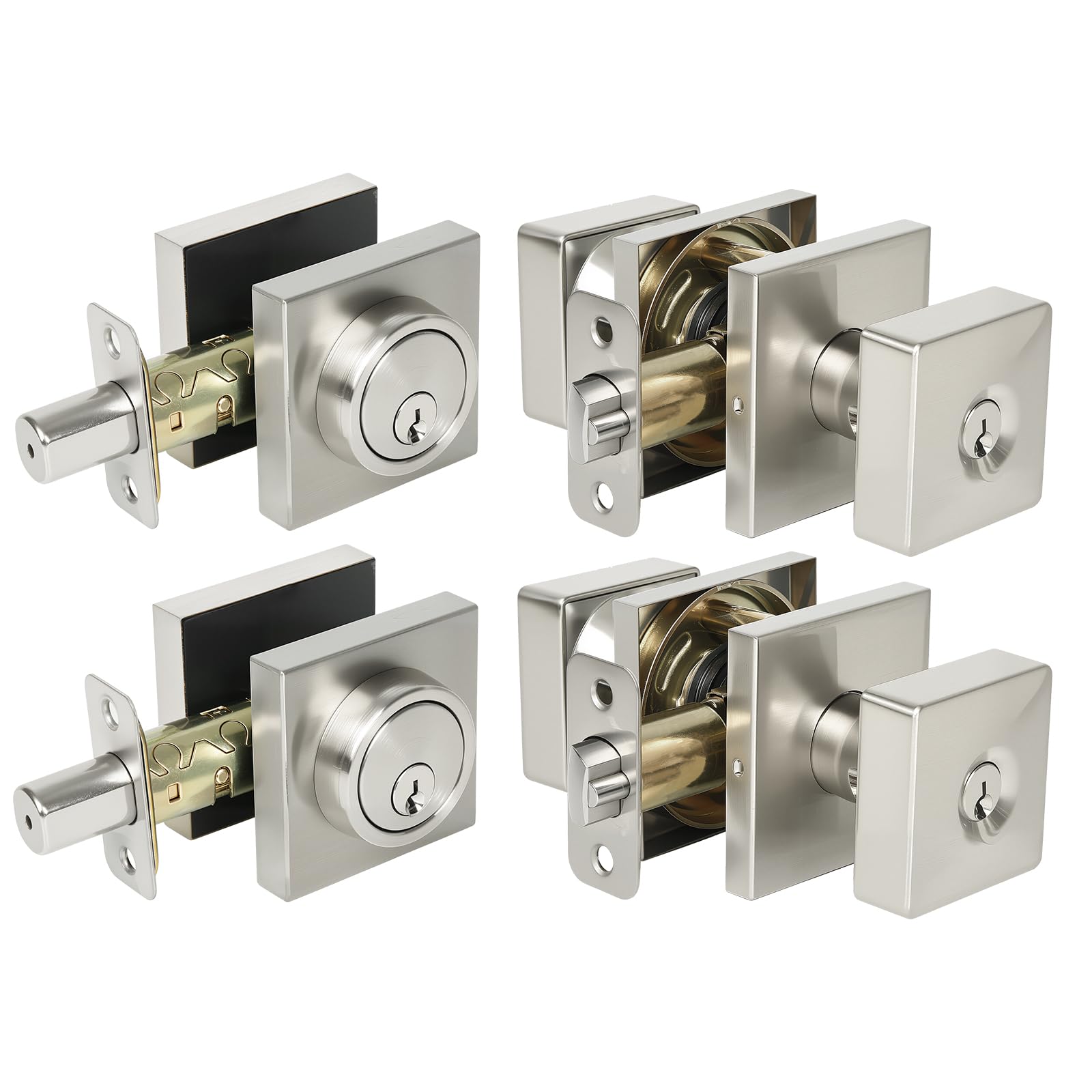 Matte Black Door Knob with Deadbolt Set - Secure Your Entry -7