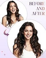 Vista 5 de LaaVoo Extensiones de cabello humano real para coser, extensiones de cabello humano de doble trama, color negro azabache, 18 pulgadas, 3.53 onzas