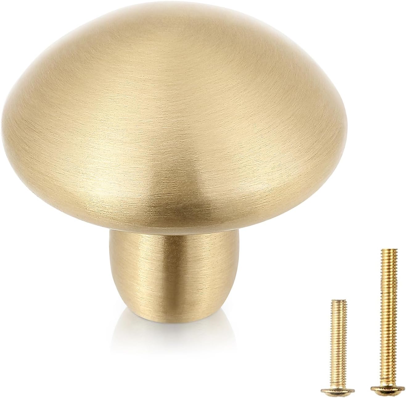 2pcs Solid Brass Cabinet Knobs Pulls Cabinet Drawer Dresser Gold knobs Modern Handles(1.26"x1.18"/32mmx30mm), Shaped Cabinet, Brushed