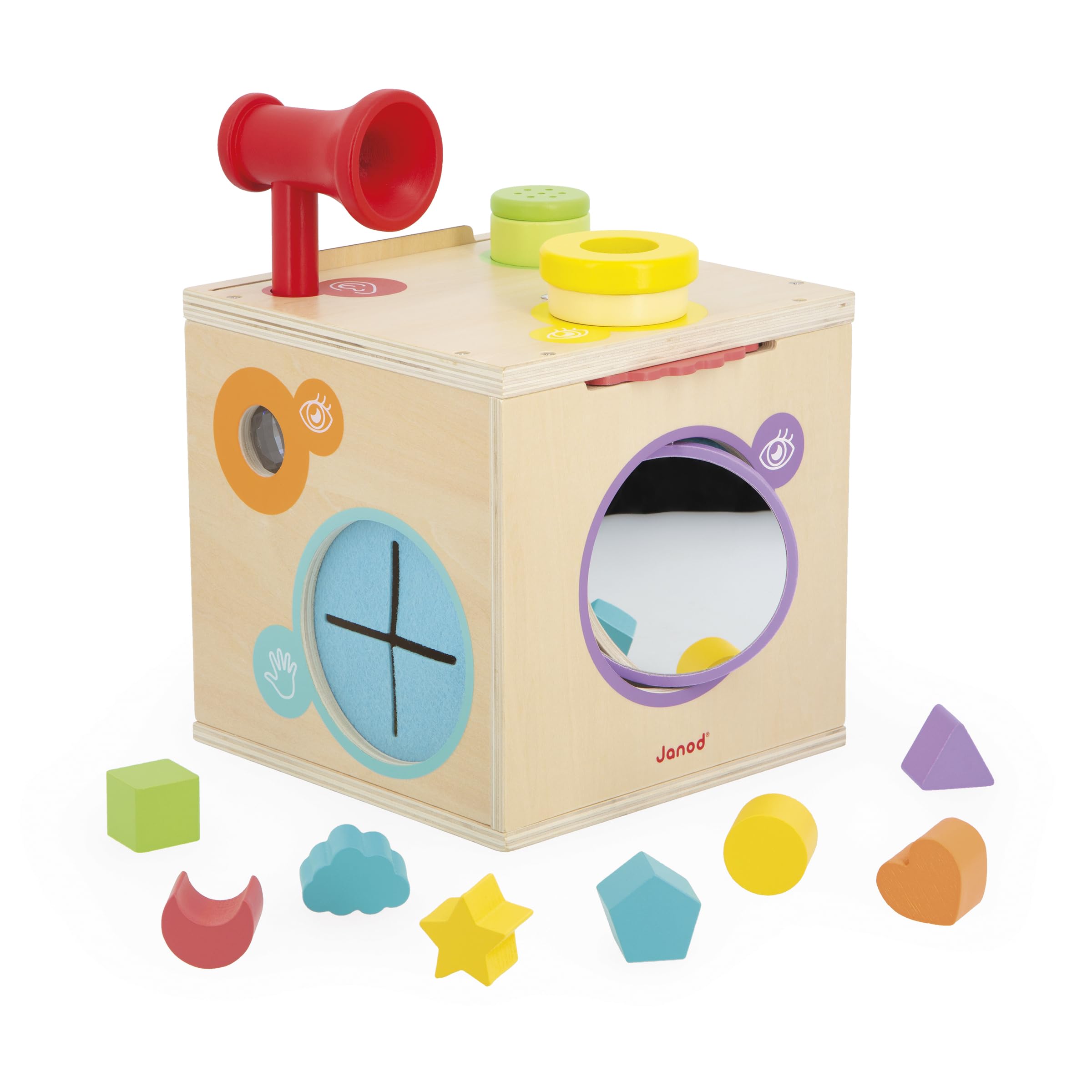 Janod Motorik- und Greifwürfel – Sensorbox / Activity Cube (J05307)