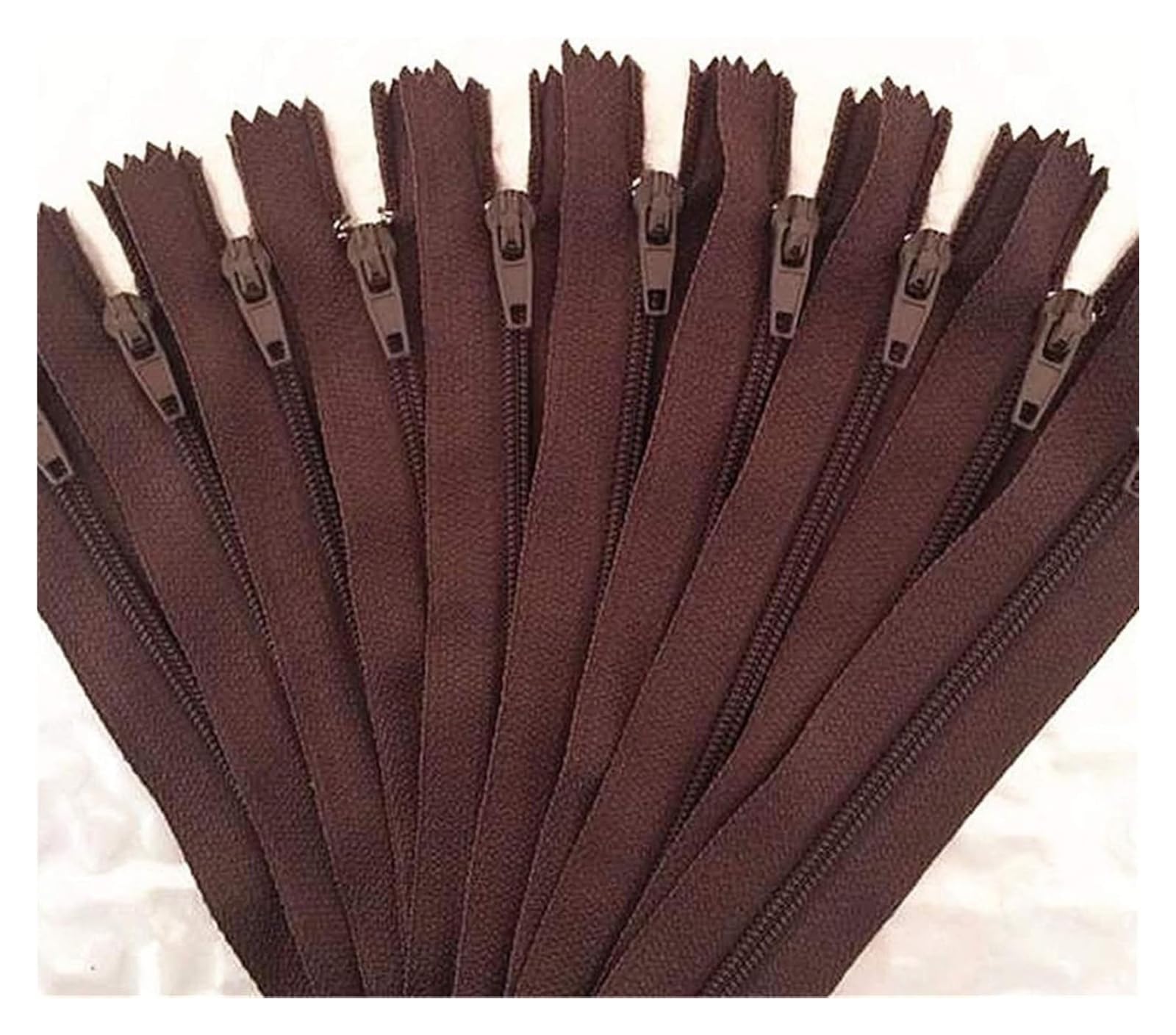 dfEDRd Nylon Coil Zipper by The Yards, Plastic Zipper 10pcs(Coffee,15cm)