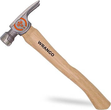 Wrango Tools - 14oz Titanium Framing Hammer - Lightens Your Toolbelt - 45% Lighter Than Steel - 14.5" Hickory Handle for Framing & Carpentry - 5% Donated To Help Farmers