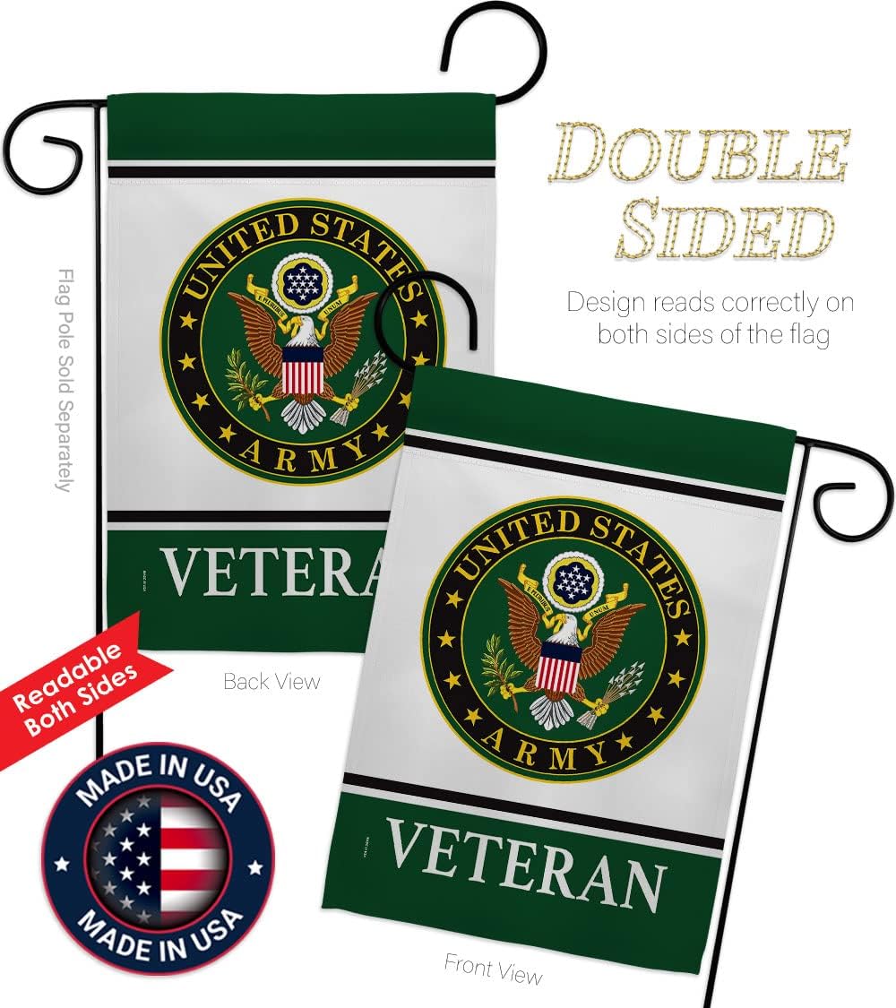 Army Veteran Garden Flag - Armed Forces Rangers United State American Military Retire Official - House Decoration Banner Small Yard Gift Double-Sided Made in USA 13 X 18.5 - Image 3