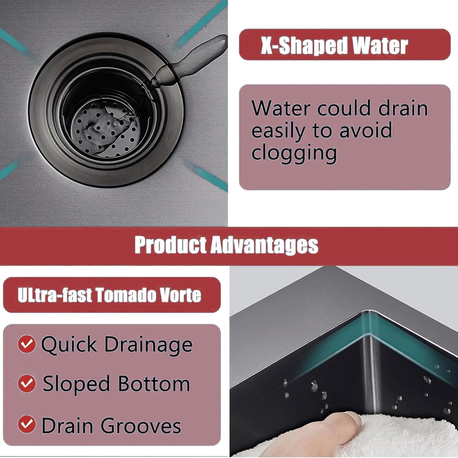 33 Inch Black Kitchen Sink Drop in - 33"x22" Topmount Ledge Workstation Sink 9 Inch Deep 16 Gauge Stainless Steel Single Bowl Sink with Accessories