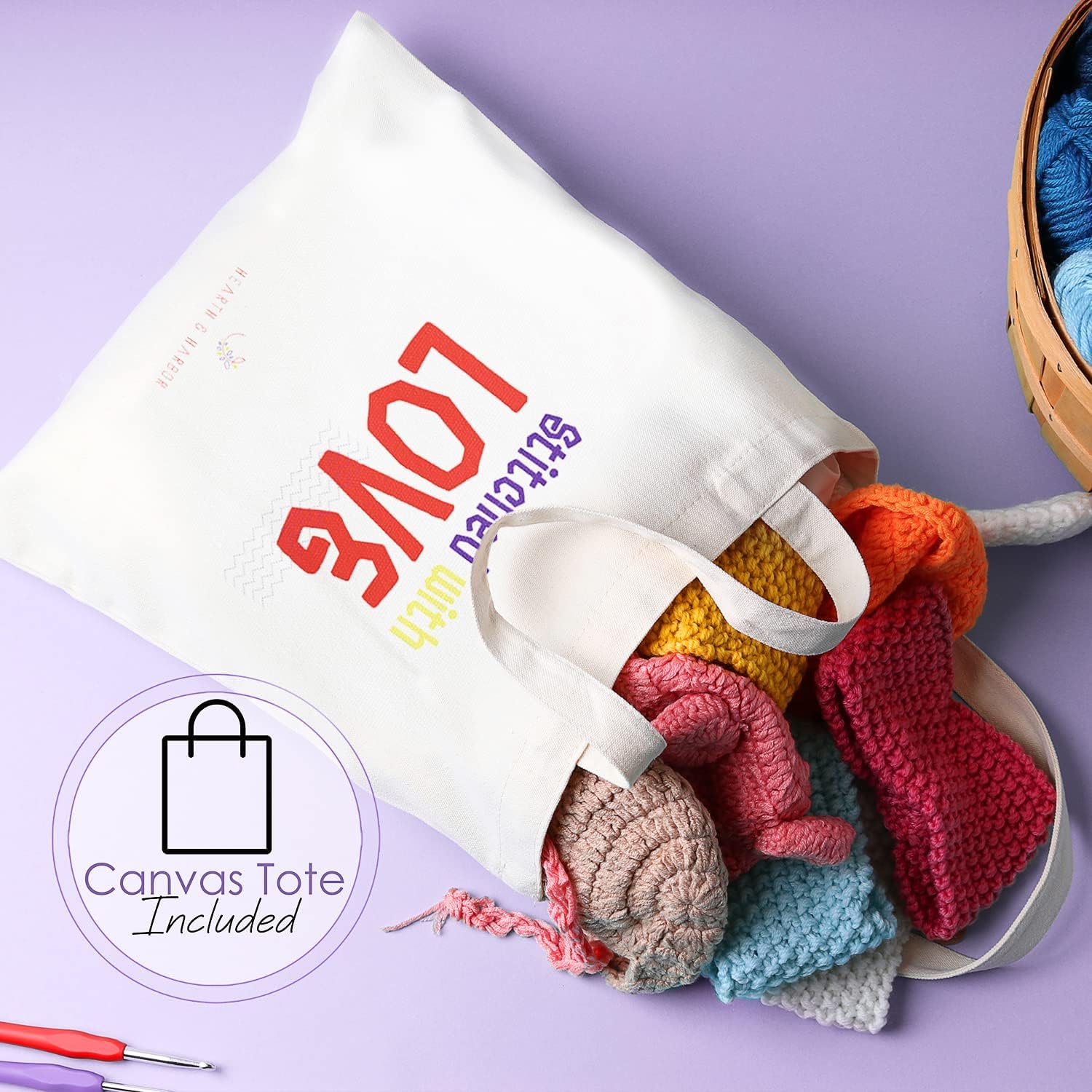 Crochet Kit for Beginners Adults and Kids, 113 Piece Knitting & Crochet Supplies, 1500 Yards Assorted Yarn, 21 Ergonomic Hooks, Plus Many Accessories – Beginner Crochet Kits Ideal for Amigurumi