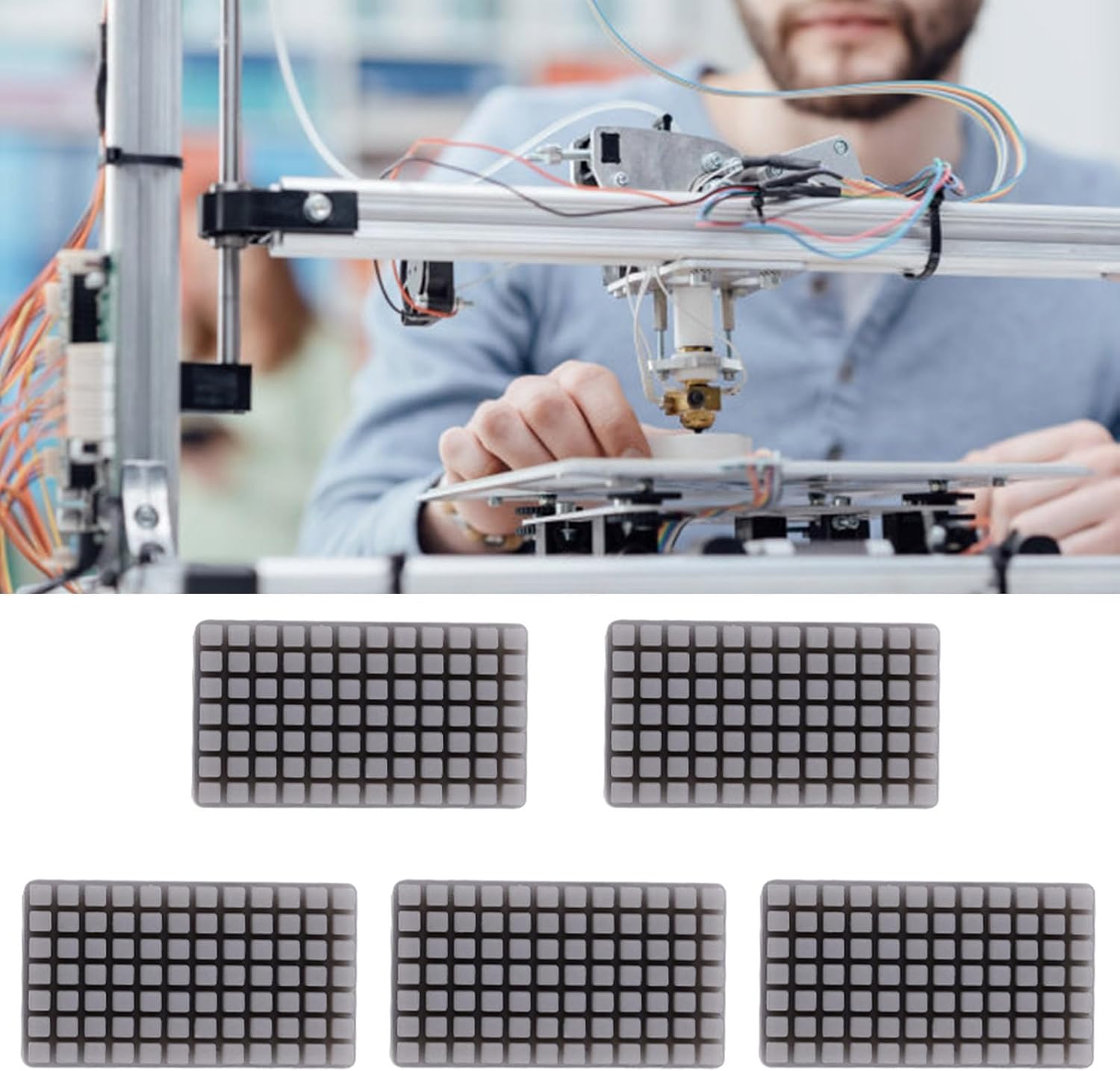 5pcs Nozzle Cleaning Brush Silicone Nozzle Brushes Set for 4 Printer Hotbed Daily Maintenance and Care Nozzle Brush