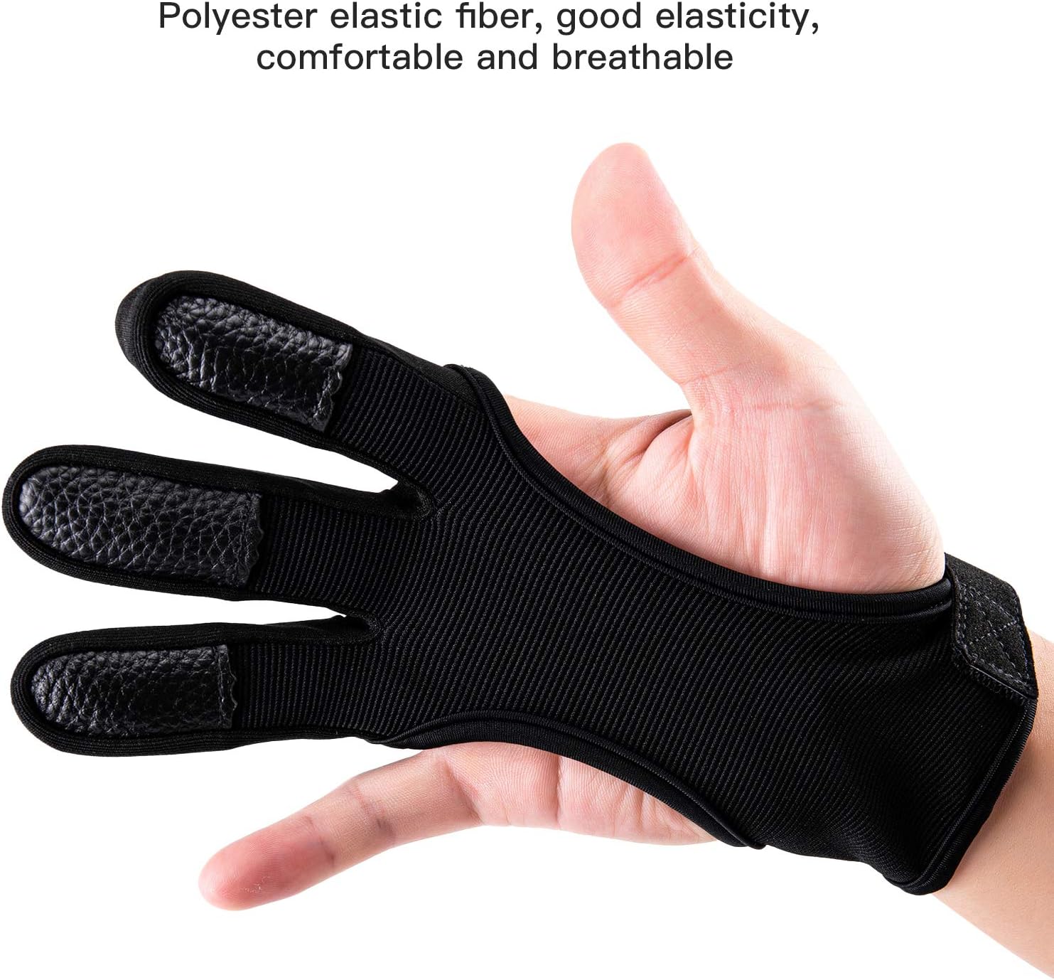 Archery Gloves Shooting Hunting Leather Three Finger Protector/Guard, Recurve & Compound Bow Archery Protective Glove/Gear for Youth Adult Men Beginner (X-Large) : Sports & Outdoors