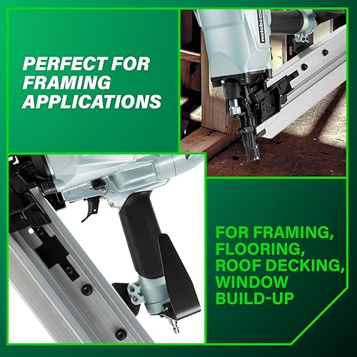 Miniatura 3 de Metabo HPT Clavadora de encuadre  Neumática  Para LVL  Clavos de marco de plástico de 2-38 a 3-12 pulgadas  0.162 pulgadas, cabeza completa  21