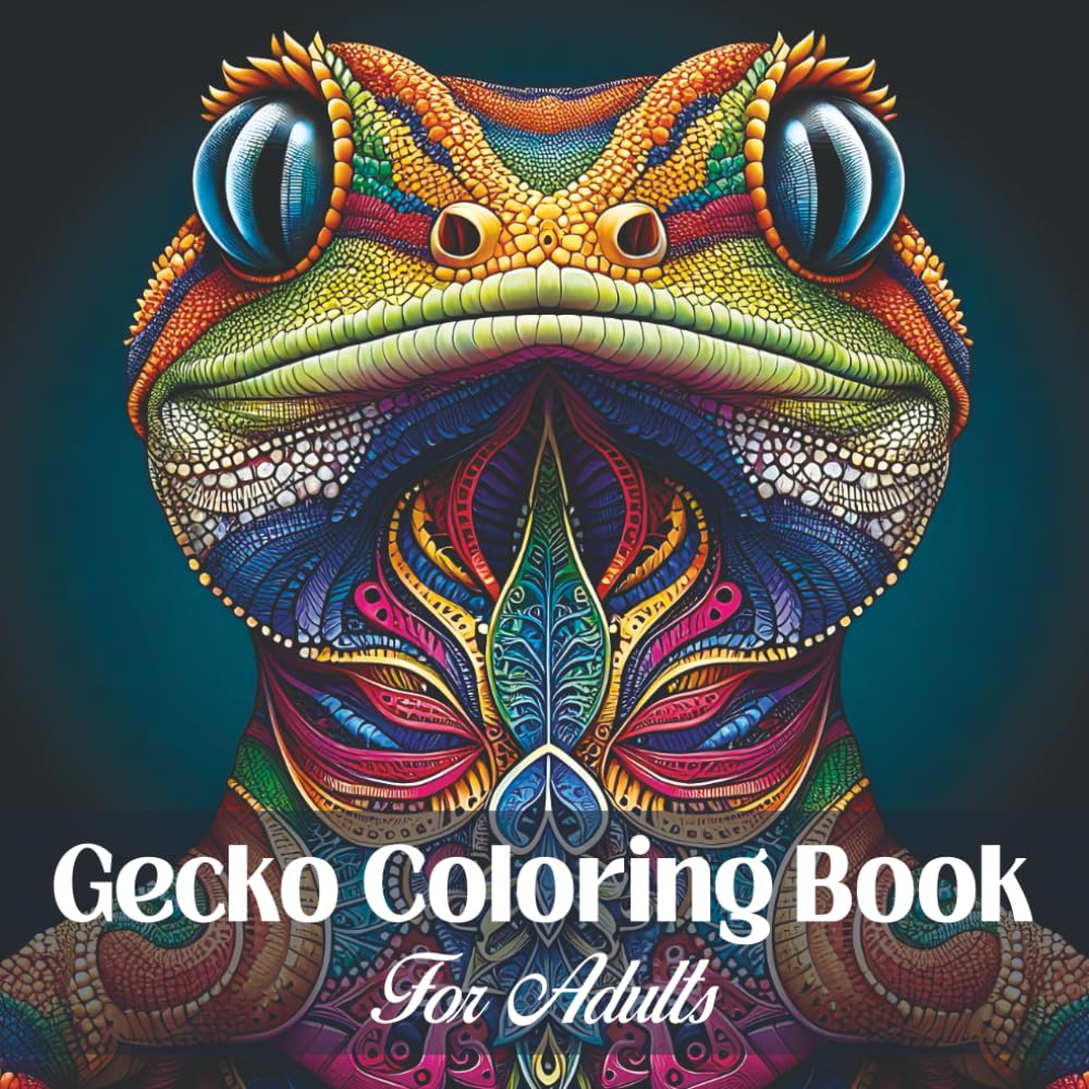 Gecko Coloring Book for Adults: Intricate Mandala Patterns for Relaxation and Stress Relief