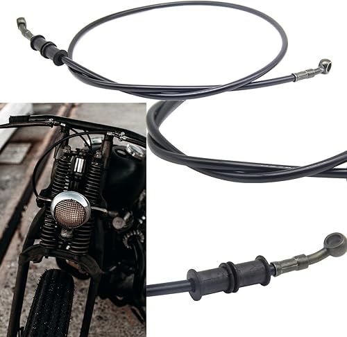 Miniatura 5 de Línea de freno de motocicleta, manguera de freno de acero inoxidable, embrague de freno de acero trenzado para motocicleta, paquete de 1, línea de