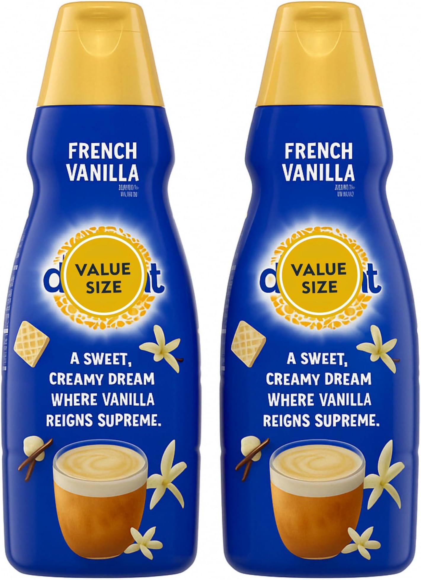 French Vanilla Creamer Liquid, 2 Pack 32 oz Bottles Delight International