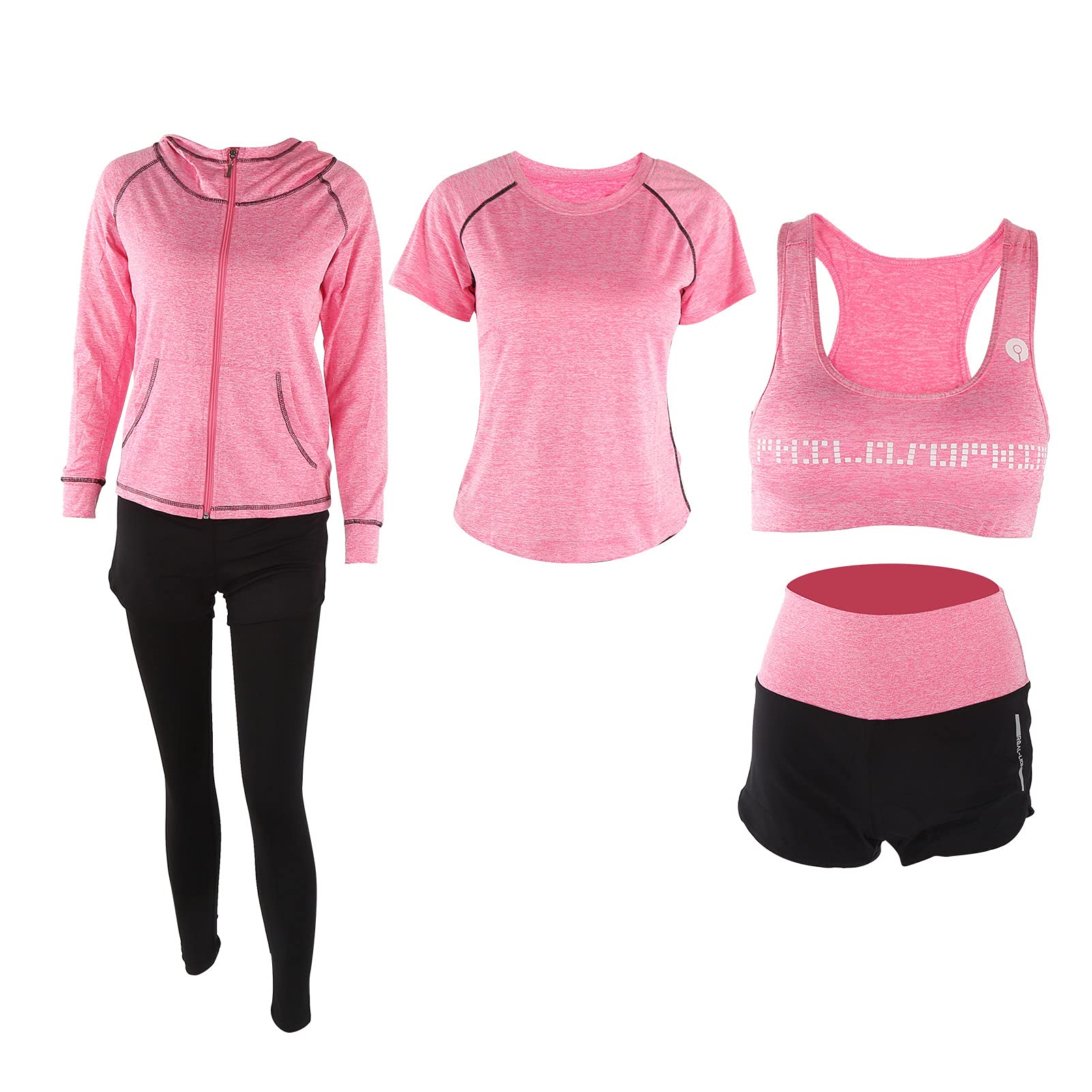 Set da Yoga Confortevole Elasticizzato 5 Pezzi Abbigliamento Sportivo da Palestra per Donna, Leggings Adatti per gli Appassionati di Fitness