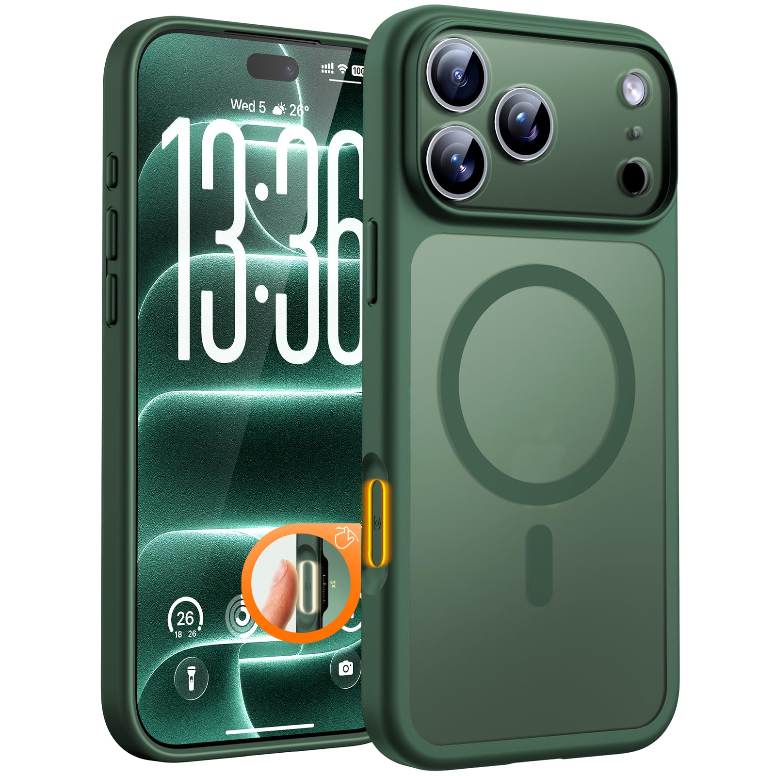 TOCOL for iPhone 18 Pro Max Case Alpine Green, Compatible with MagSafe