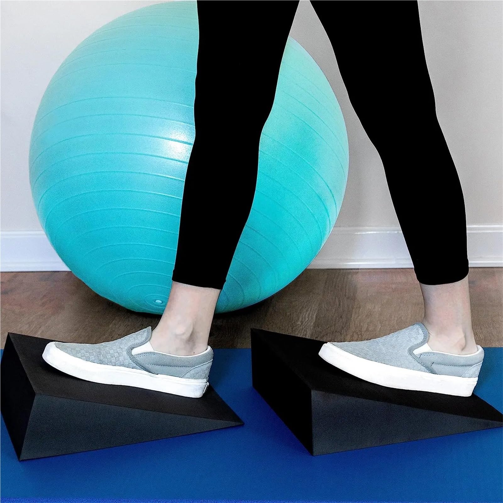 Blocchi yoga 1/2Pcs Grande Yoga Schiuma Cuneo Schede Inclinate EVA Stretch Blocco Vitello Extender Piede Barella for I Piedi Accessori for Il Fitness
