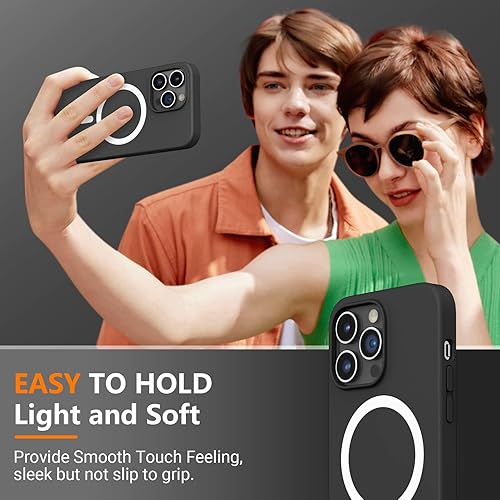 Miniatura 6 de MOZOTER 6 en 1 Funda de silicona para iPhone 13 Pro, compatible con MagSafe, 2 protectores de pantalla de vidrio + protector de lente de cámara,