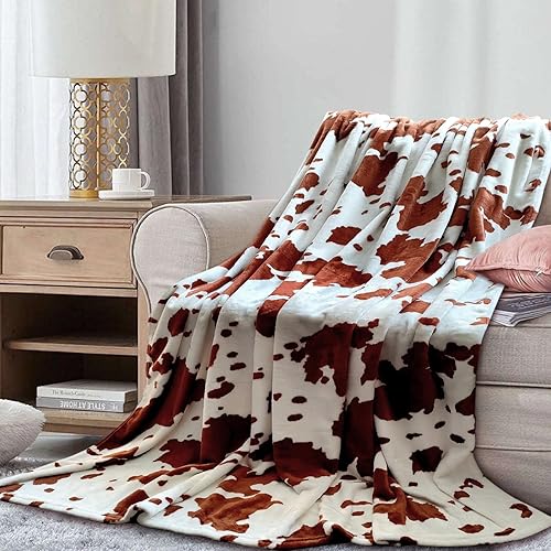 Miniatura 2 de Manta de forro polar suave con estampado de vaca mantas de franela mullidas para cama mantas de felpa ligeras y esponjosas para sofá mantas cálidas