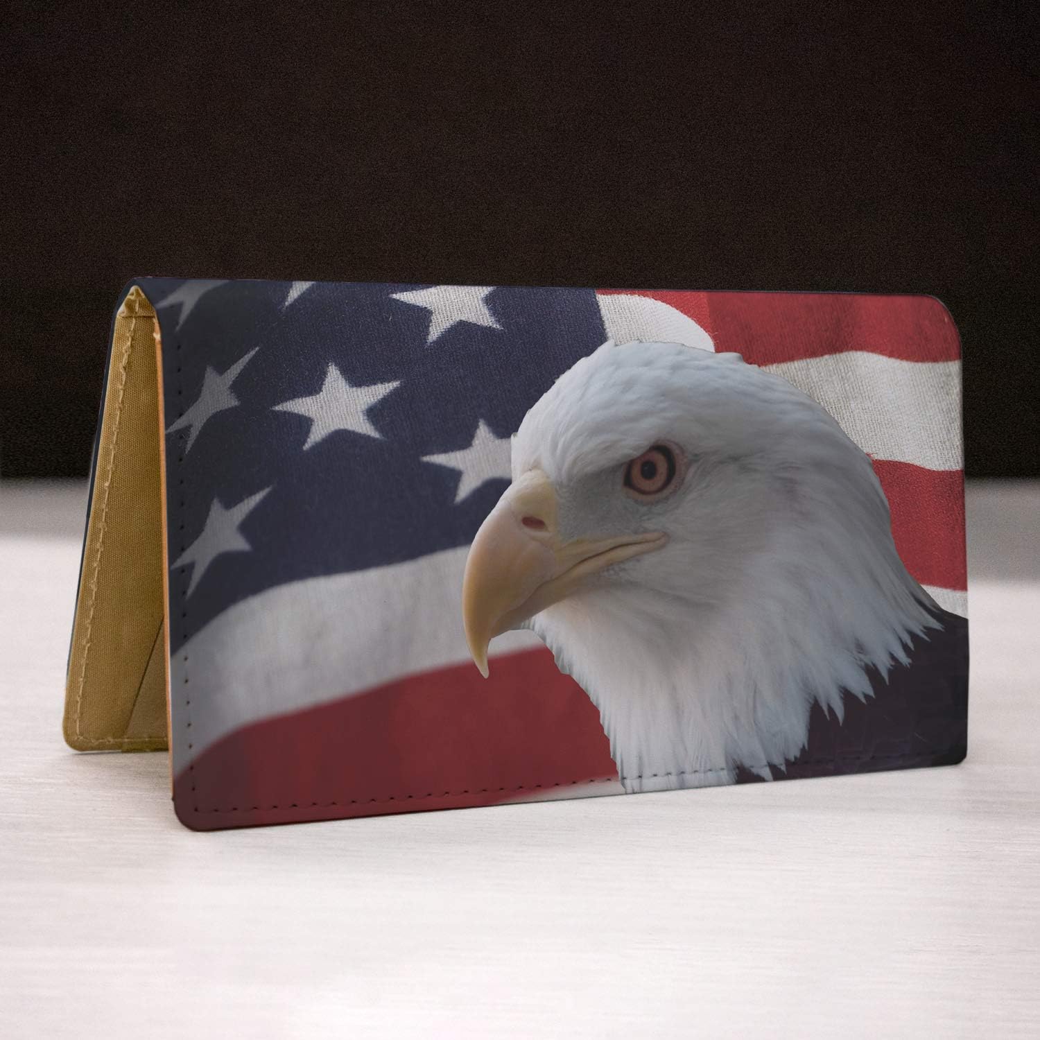 CAROUSELCHECKS Soaring Over America Personal Leather Checkbook Cover for Top Tear Personal Checks - Image 4