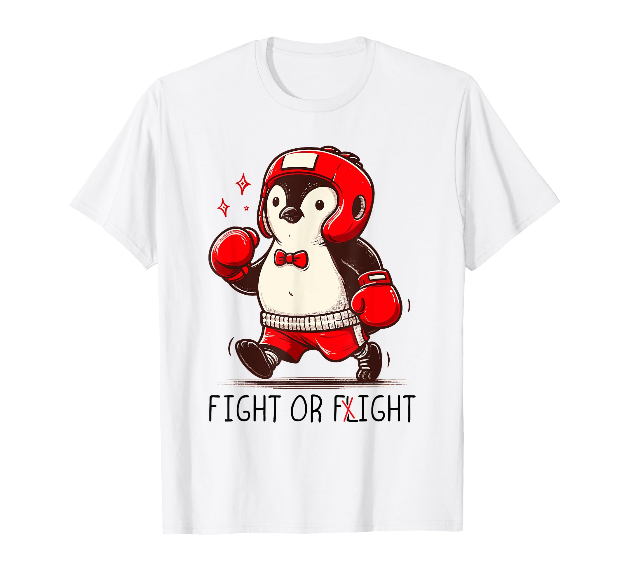 Fight Or Flight Funny Penguin Pun Fight Or Flight Meme Box T-Shirt