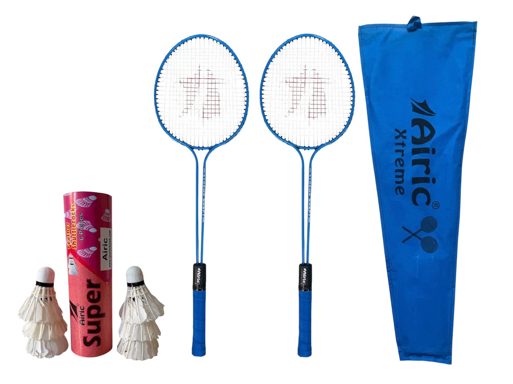 Airic Xtreme Double Shaft Raquets with 6 Feather Shuttles | Badminton Set-picture-24