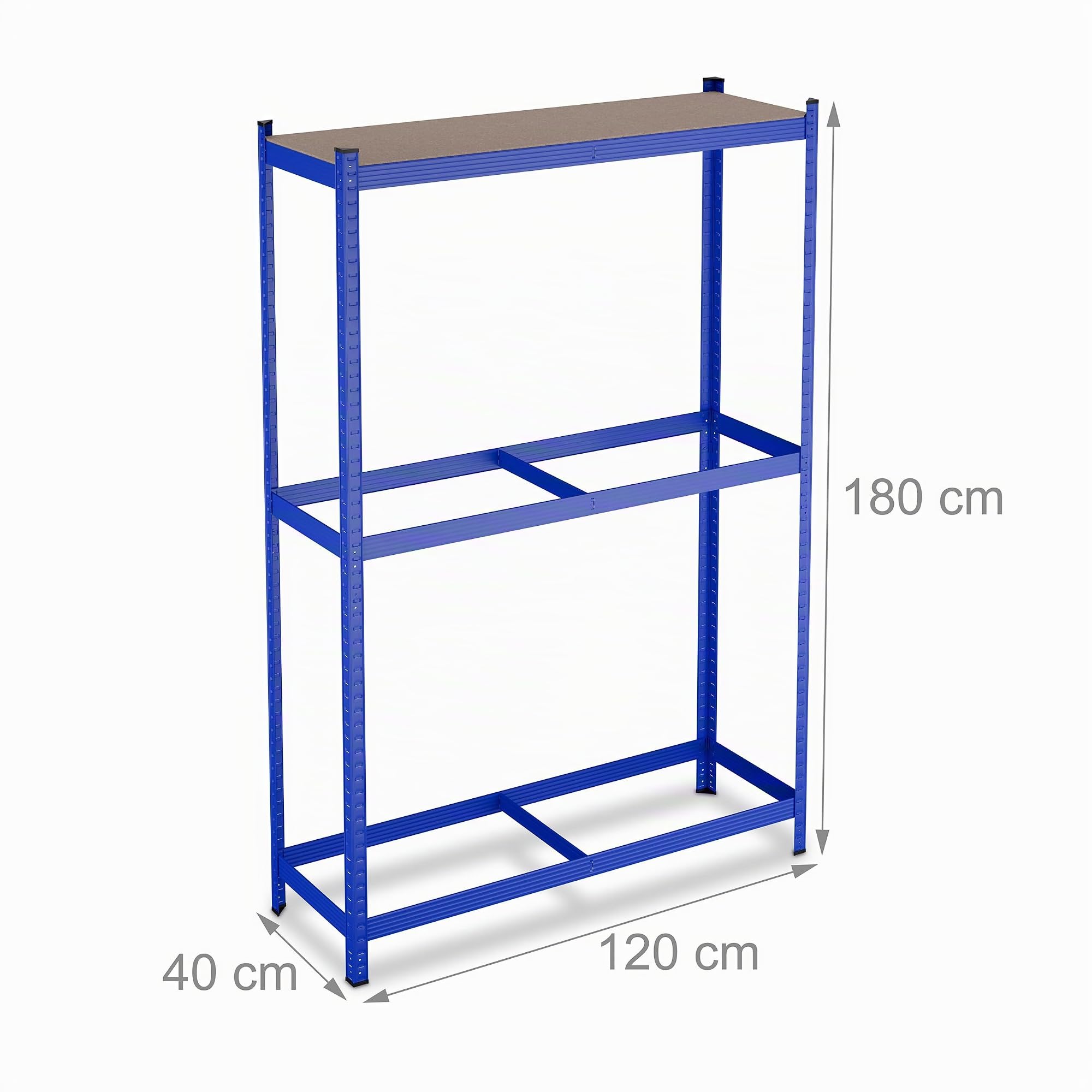 Relaxdays Reifenregal für 8 Reifen, HxBxT: 180 x 120 x 40 cm, 795 kg, Stahl, Stecksystem, Räderregal mit Ablage, blau