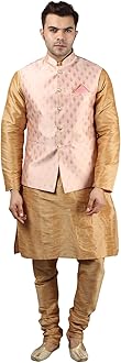 Uri and MacKenzie Men's Silk Blend Kurta Pajama with Designer Ethnic Nehru Jacket/Modi Jacket
