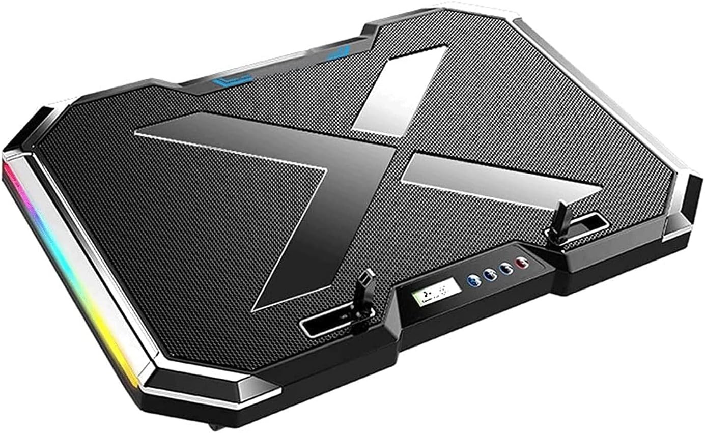 Laptop Cooling Pad Ultra Slim Cooler for 12-17 Inch Laptop, Laptop Fan Cooling Stand with 6 Quiet LED Fans, Two USB Port