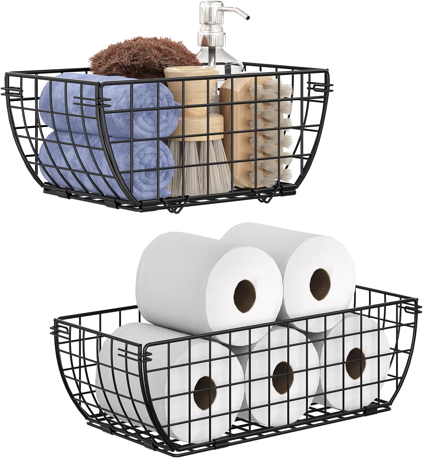 Amazon.com: Wire Toilet Paper Basket: Foldable Toilet Tank Basket ...