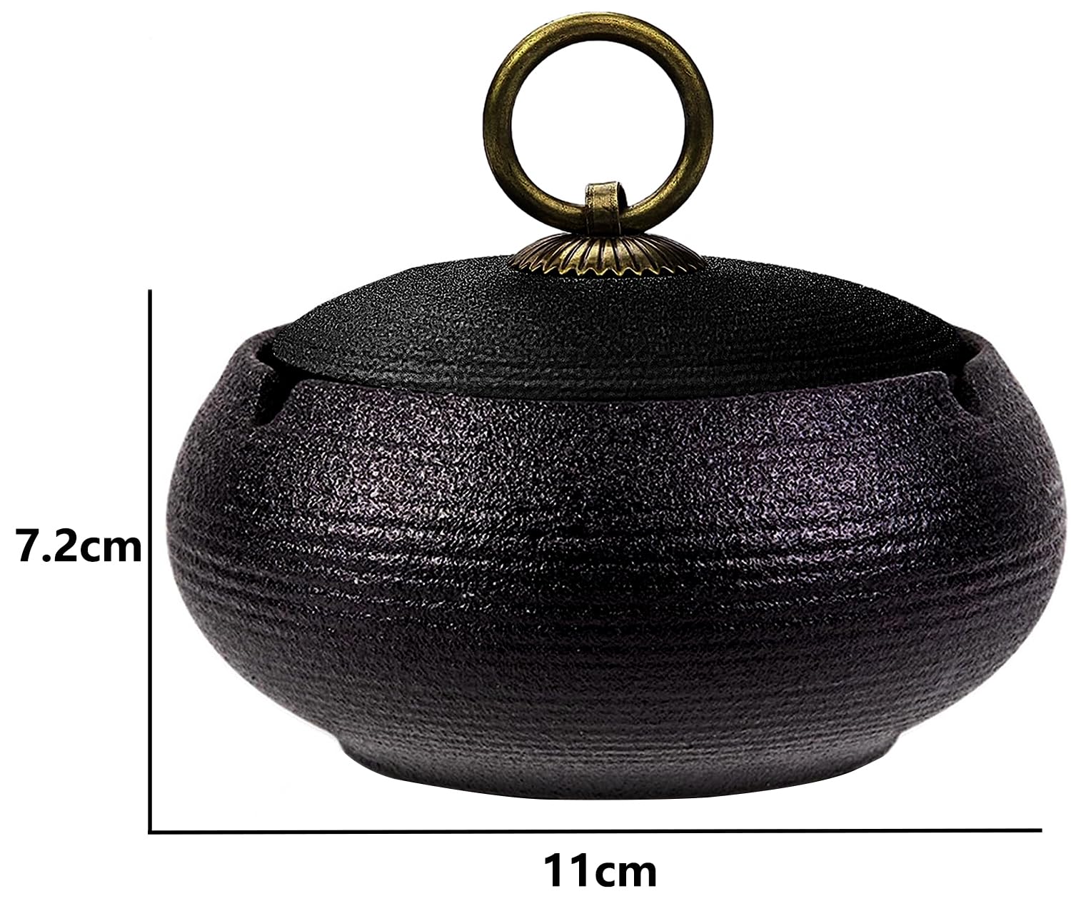 Keramik Aschenbecher Mit Deckel - Winddichter Outdoor Aschenbecher Schwarz