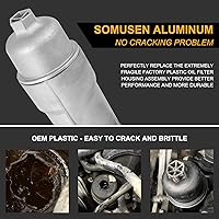 Vista 2 de 926-959 Carcasa Completa de Filtro de Aceite de Motor de Aluminio con Sensores de Enfriador de Aceite y Kit de Juntas Compatible con 2011-2016