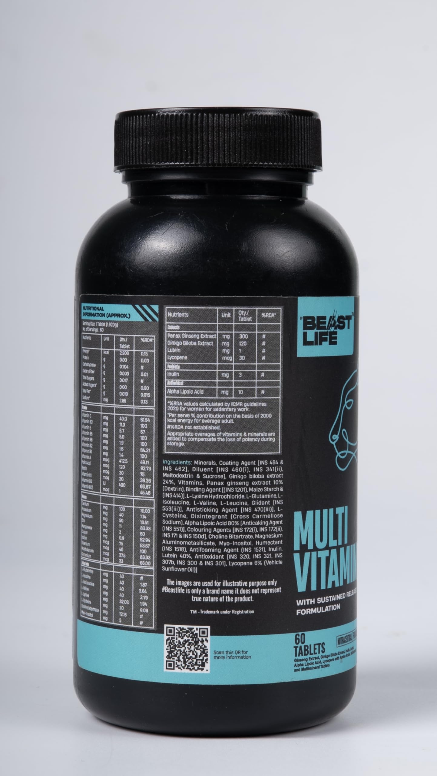 BeastLife Multivitamin Tablets With 30+ Nutrient Supports | Vitamins, Minerals, Biotanical Extract, Amino Acids & Active Ingredients |Boosts Immunity, Energy & Daily Wellness | 60 Tablets | Vital Nutrients for Active Lifestyle 4